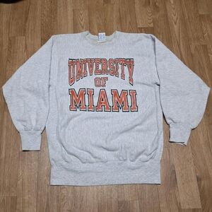 Vintage 1990s University Of Miami Hurricanes Champion Reverse Weave Sweatshirt